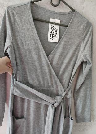 Платье макси, светло-серый меланж, xs, s, m1 фото