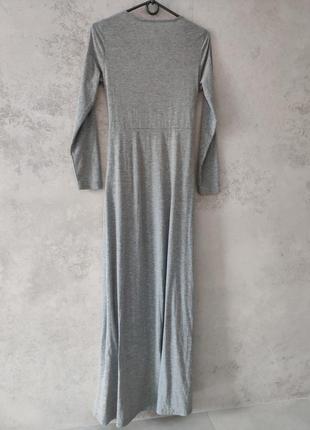 Платье макси, светло-серый меланж, xs, s, m3 фото
