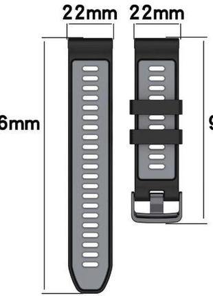 Ремешок 22мм для garmin fenix 7/6/ 6pro/ 5/5 plus/forerunner 935/945 силиконовый 22 мм2 фото