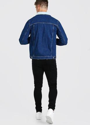 Мужская джинсовая куртка с воротником, s3 фото