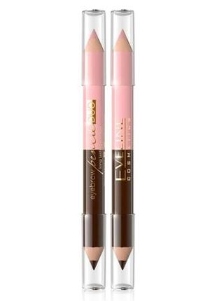 Двойной карандаш для бровей eveline eyebrow pencil duo карандаш для бровей&amp;хайлайтер