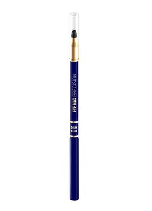 Автоматический карандаш для глаз eveline eye max precision, с растушевкой, темно-синий.