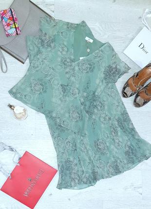 Брендовый летний шелковый костюм юбка годе и блуза, платье цветочный принт
