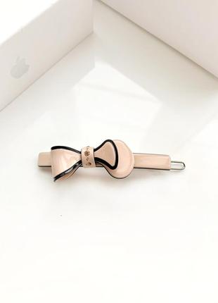 Бежевая заколка-булавка chaplet paris с бантиком со стразами, французское качество