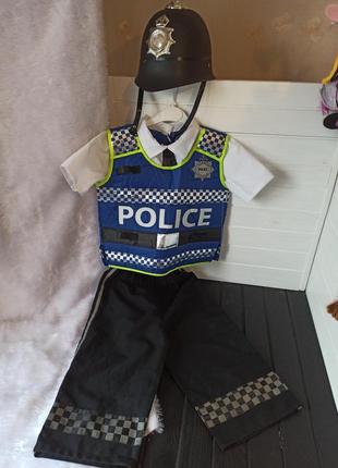 Маскарадный костюм профессии полиции полицейского 3-5 лет милиционер