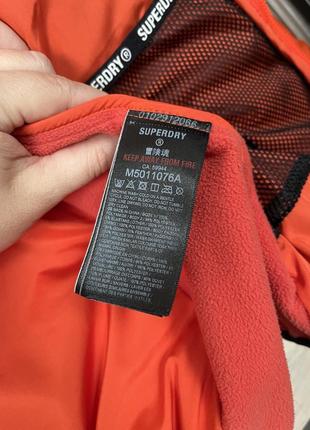 Куртка пуховик коротка  з капюшоном помаранчева оранжева чоловіча зимова superdry7 фото