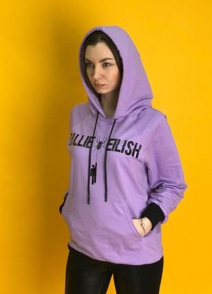 Худи женское  billie eilish purple сиреневое1 фото