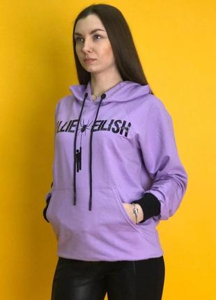 Худи женское  billie eilish purple сиреневое2 фото