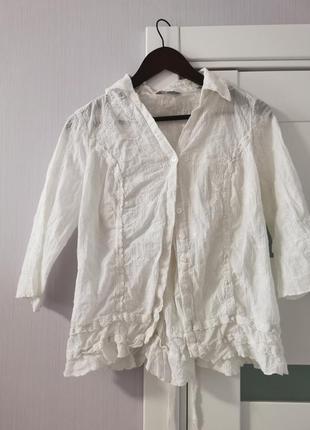 Коттоновая блуза со стяжкой по спинке