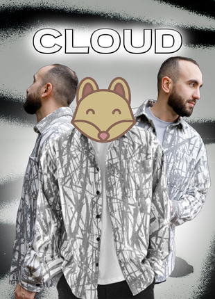 Теплая рубашка с оттенками белого с серым