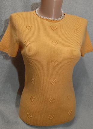 Женская трикотажная кофточка топ-футболка tu персиковый цвет размер 143 фото