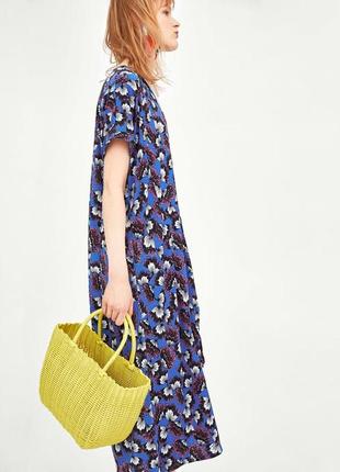 Zara ассиметричное платье цветочный принт1 фото