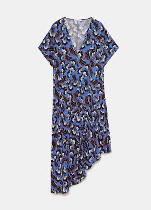 Zara ассиметричное платье цветочный принт3 фото