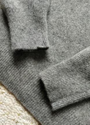 Базовый серый джемпер пуловер свитер кофта 100% натуральная шерсть мериноса размер 32/xxs7 фото