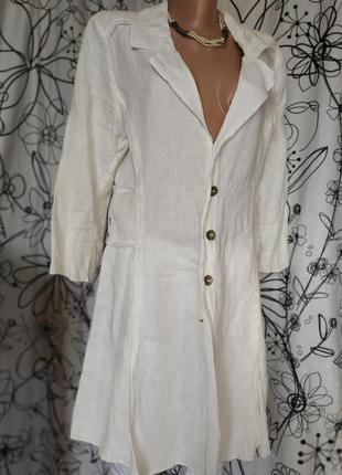 Пиджак удлиненный, кардиган,платье,бохо,100%лен.annette gortz .oska.rundholz