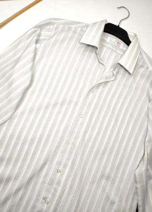 Сорочка чоловіча білого сірого кольору у смужку від бренду st.michael 162 фото