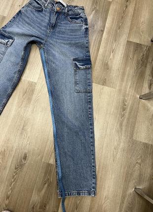 Фирменные, женские джинсы/карго. bershka. размер 327 фото