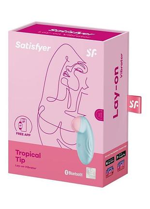 Смарт-вібратор для клітора satisfyer tropical tip light blue 8