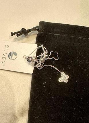 Срібні сережки з фіанітами  метелики4 фото