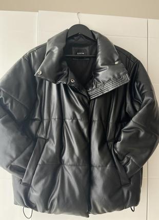 Кожаный пуховик