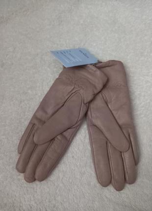 Мягенькие утепленные кожанные перчатки.3 фото