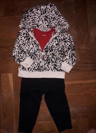 Костюм худи флиска бодик carter's 12m
