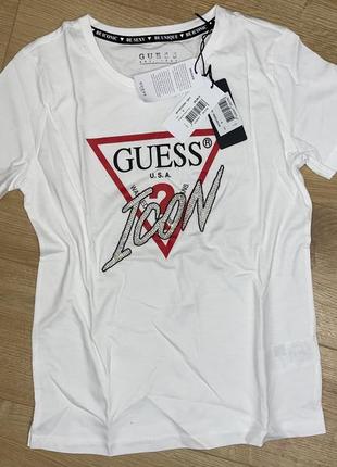 Guess роскошная белая футболка брендовая гесс оригинал4 фото