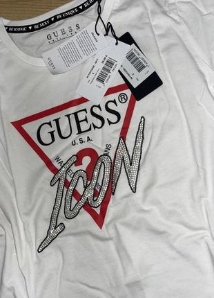 Guess роскошная белая футболка брендовая гесс оригинал8 фото