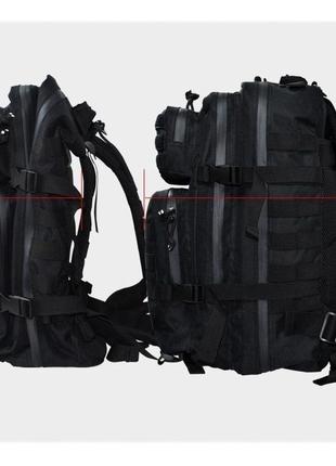 Рюкзак тактичний 50 л, рюкзак туристичний з системою molle та 2-ма підсумками, чорний