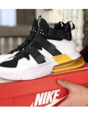 Кросівки чоловічі демісезонні nike air force 270 найк форсі білі з чорним і жовтим весна/літо/осінь