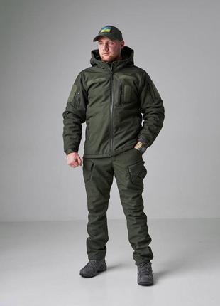 Костюм зимовий soft shell на omni-heat, олива