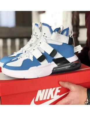 Кроссовки мужские демисезонные nike air force 270 найк форси белые с голубым весна/лето/осень