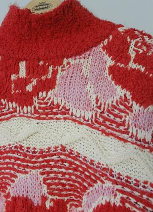 Zara jacquard свитер женский массивный оверсайз красный зара зимний новогодний вязаный atmosphere h&m max mara uniqlo7 фото