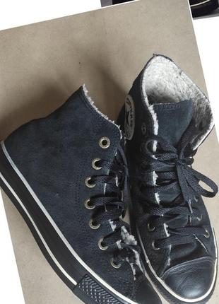 Утепленные замшевые кеды converse all star.leather