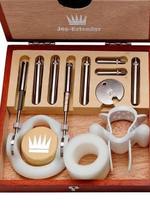 Екстендер для збільшення члена jes-extender original, ремінцевий, дерев'яний футляр для зберігання