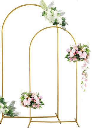 Ryunq металлическая свадебная арка 2x1 м золотой2 фото