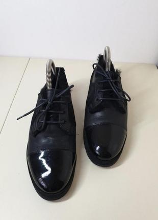 Ботинки туфли bally оригинал лакированная кожа цигейка черевики чоботи3 фото