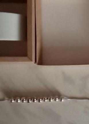 Новый с биркой серебряный 925 браслет шарики бусинки плетения снейк 18 размер4 фото
