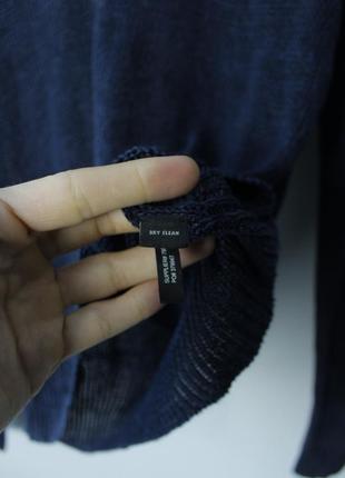 Polo ralph lauren black label льняной свитер вязаный синий поло ральф лорен кофта из льна с v вычислительным вырезом джемпер gant burberry prada gucci9 фото