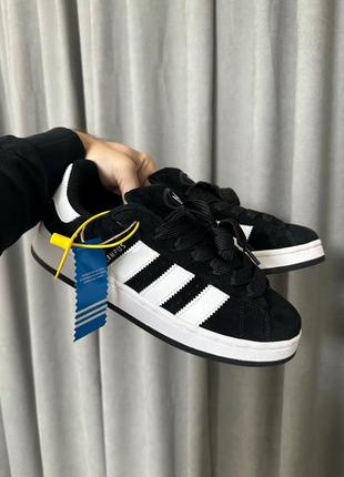 Мужские черные кроссовки adidas campus black, адидас кампус1 фото