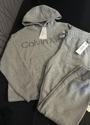 Костюм calvin klein, спортивный костюм calvin klein, серый костюм calvin klein6 фото