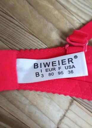 Biweier комплект жіночої білизни червоний на товстому пушапі розмір 80b7 фото