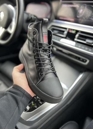 Зимние мужские ботинки hugo boss black (мех) 41-456 фото