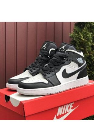 Кросівки чоловічі демісезонні nike air jordan джордан чорно-білі весна/літо/осінь