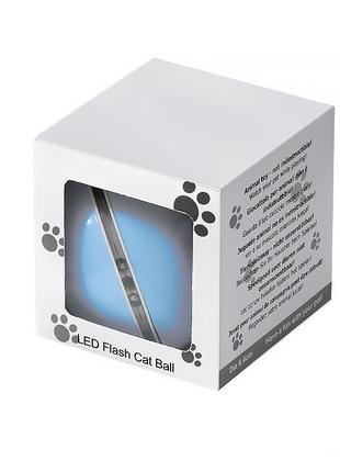 Розумна іграшка-тизер інтерактивна кулька для кішок lesko dt411 blue світлодіодна з usb6 фото