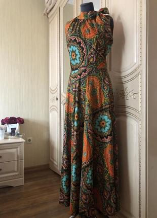 Розкішне довге максі плаття в підлогу, яскраве, сарафан, з бантом1 фото