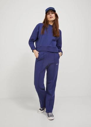 Женские спортивные коттоновые брюки трехнитка темно-синие от датского бренда jjxx2 фото