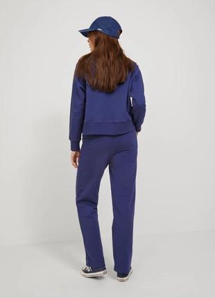 Женские спортивные коттоновые брюки трехнитка темно-синие от датского бренда jjxx3 фото