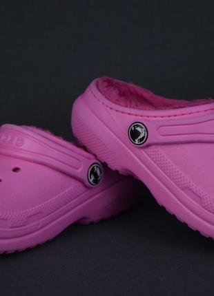 Crocs classic lined clog кроксы сабо детские зимние утепленные. оригинал. c 10/27 р/17 см.5 фото