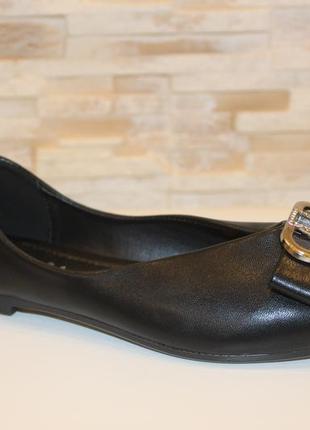 Балетки женские черные с пряжкой т1043